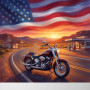 Moto sulla Route 66, Stelle e Strisce