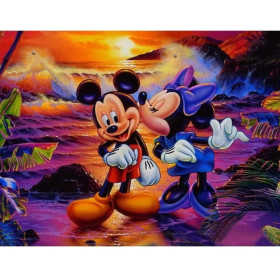  Mickey & Minnie: Der Kuss in der Dämmerung Diamond Painting Disney