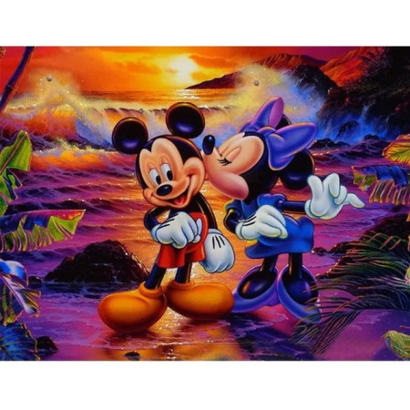  Mickey & Minnie: Der Kuss in der Dämmerung Diamond Painting Disney