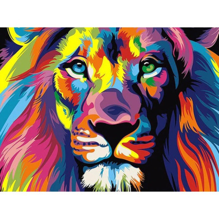  Leeuw Pop Art Intens Diamond Painting Kits Leeuwen & Tijgers