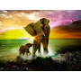Pittura con diamanti Elefanti, sogno al crepuscolo Diamond Painting Elefante