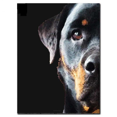  Rottweiler Black Gaze Diamond Painting Hunde
