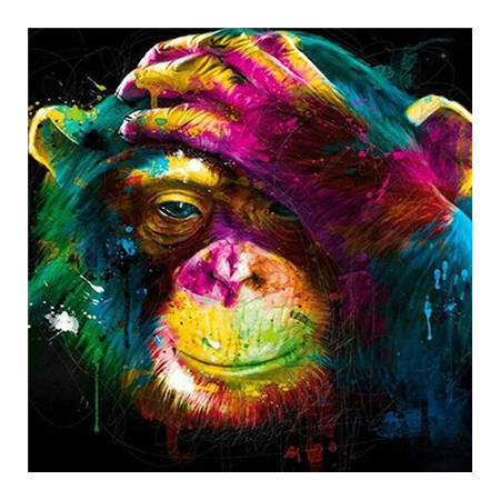  Chimpansee droom van kleuren Diamond Painting Apen