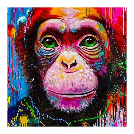  Singe aux Yeux d'Émeraude Diamond Painting Singes