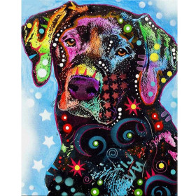  Labrador 3D Multi-Kleur Diamond Painting Honden