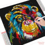  Farbiger Affe der Weisheit Diamond Painting Affen