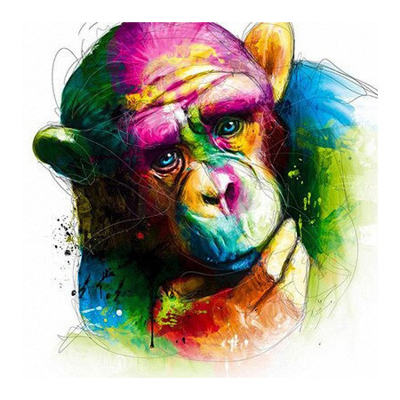  Singe Pensif Aquarelle Diamond Painting Singes