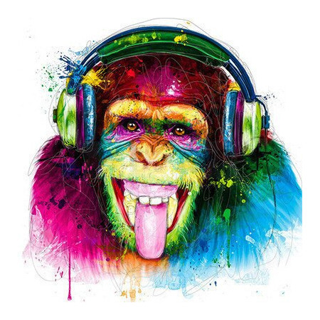 Pittura a diamante Scimmia DJ Pop Art Diamond Painting Scimmie