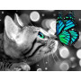  Le Baiser du Papillon Diamond Painting Chats