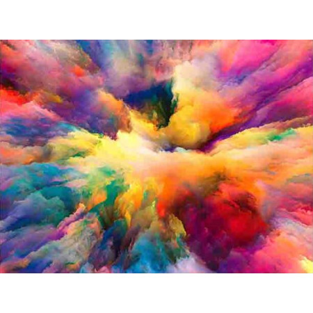  Wolk van gekleurd poeder Diamond Painting Wolk