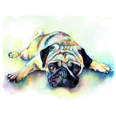  Pug in Relaxation Mode Diamond Painting Dogs