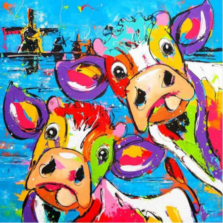  Vaches Hollandaises Pop Art Broderie Diamants Vaches