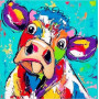  Vache Pop Art, Mignonnerie Colorée Broderie Diamants Vaches