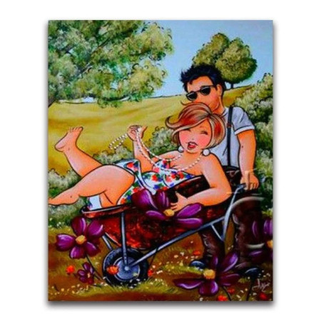  Schubkarrenpaar Diamond Painting Figuren