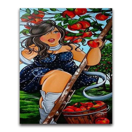  Chantal in de appelboom Diamond Painting personages