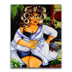  Roberta con i suoi bigodini Personaggi di Diamond Painting