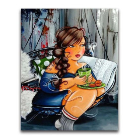  Woman Drinking Tea Diamond Painting Characters