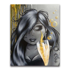  Frau mit Champagnerglas Diamond Painting Figuren