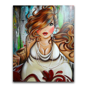  Donna dai capelli rossi con collana Personaggi di Diamond Painting