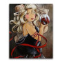  Woman with a Glass of Wine Diamond Painting Characters