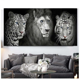  Trio di felini dagli occhi azzurri Kit per dipinti con diamanti di leoni e tigri