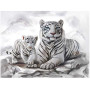  Snow White Tiger Family Diamond Painting Kits Lions & Tigers
