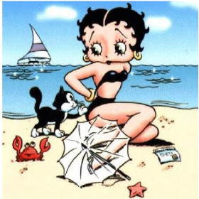  Betty am Strand Diamond Painting Betty Boop