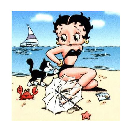  Betty am Strand Diamond Painting Betty Boop