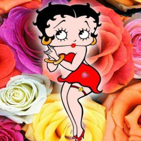  Betty Boop con rose Diamond Painting di Betty Boop