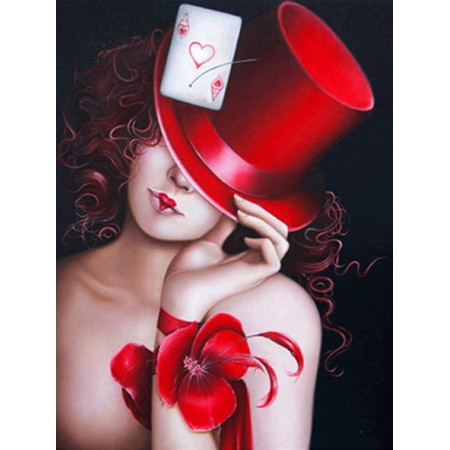  Woman in Rogane Hat Diamond Painting Characters