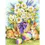  Osterhasen und Blumenkorb Diamond Painting Ostern