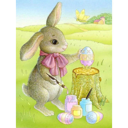  Der Osterhase als Künstler Diamond Painting Ostern