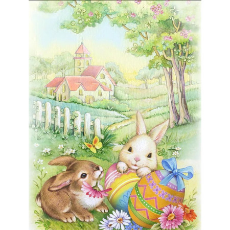  Kaninchen-Eierjagd Diamond Painting Ostern