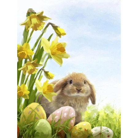  Osterhase und Osterglocken Diamond Painting Ostern