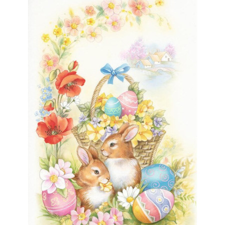  Das Osterpicknick der Hasen Diamond Painting Ostern