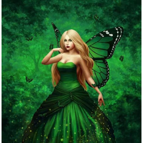  Amber Butterfly Girl Cartoon Diamond Painting