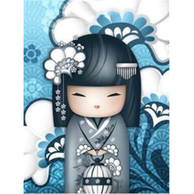  Kimono-Mädchen Akina Diamond Painting japanischer Manga