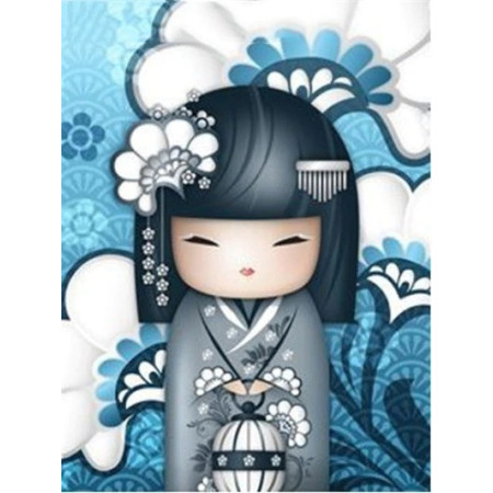  Kimono-Mädchen Akina Diamond Painting japanischer Manga