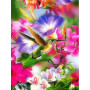  Colibri au Jardin de Pétunias Diamond Painting Oiseaux
