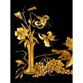  Black and Yellow Flowers Anna Diamond Painting Flowers