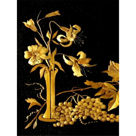  Black and Yellow Flowers Anna Diamond Painting Flowers