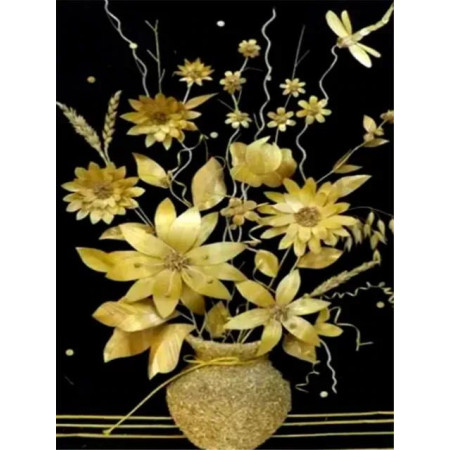  Noires Et Jaunes Yasmine Diamond Painting Fleurs