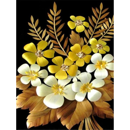  Black and Yellow Flowers Inès Diamond Painting Flowers