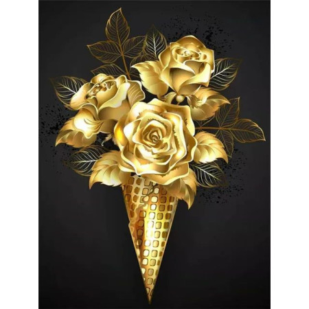  Noires Et Jaunes Juliette Diamond Painting Fleurs