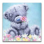 Pink Flower Teddy Bear Teddy Bear Diamond Painting