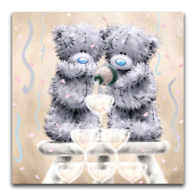  Champagne Teddybeer Diamond Painting Beertjes