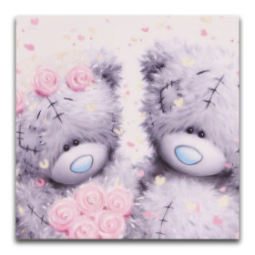  Teddybär mit rosa Blumen Diamond Painting Teddybären