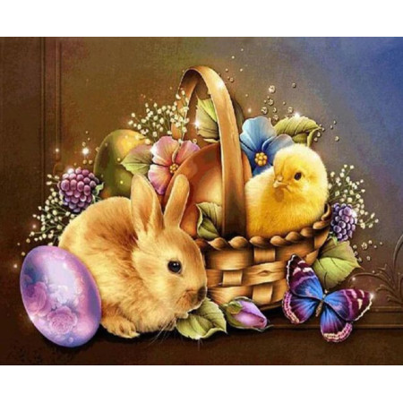  Verzaubertes Osterkörbchen Diamond Painting Ostern