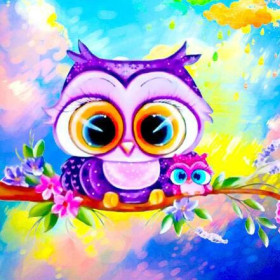  Owl Drawing Anton Cartoon Diamond Painting