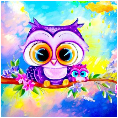 Pittura a diamante Disegno del gufo Anton Diamond Painting Cartoni Animati